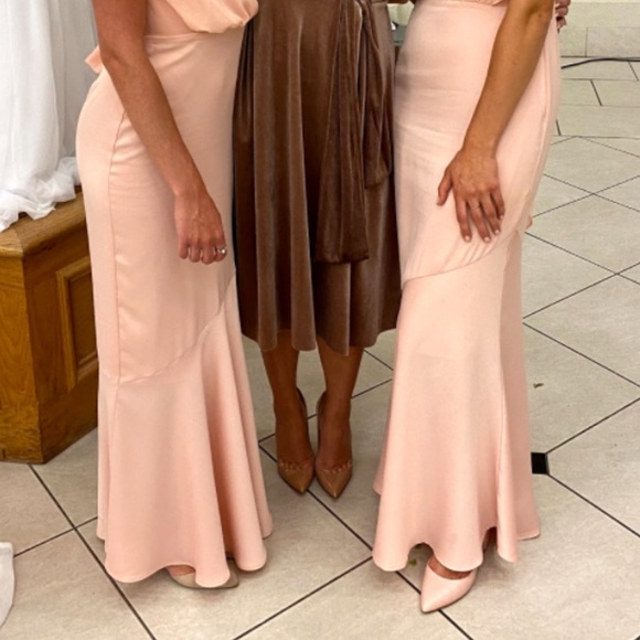 slinky bow back maxi bridesmaid dress - Picture 3 of 8